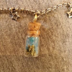 Vintage upcycled sterling silver star w/blue topaz